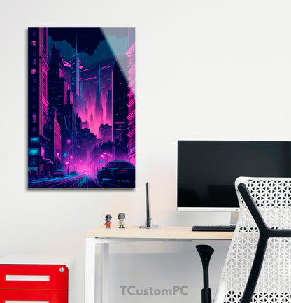 Neon Night City in United Kingdom painting