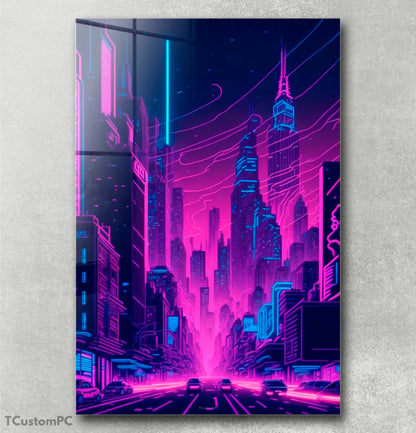 Neon Night City in United States painting