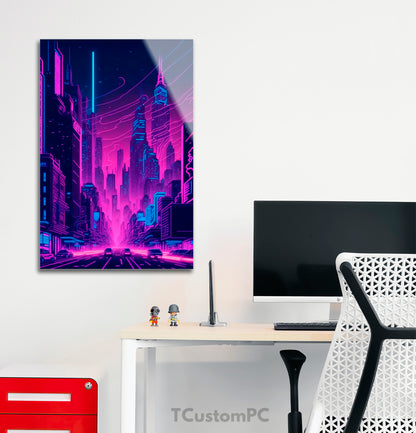 Neon Night City in United States painting