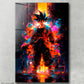 Pintura de Goku com explosão de néon