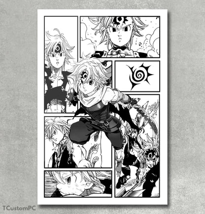 Nova pintura de Meliodas no estilo Mangá 8