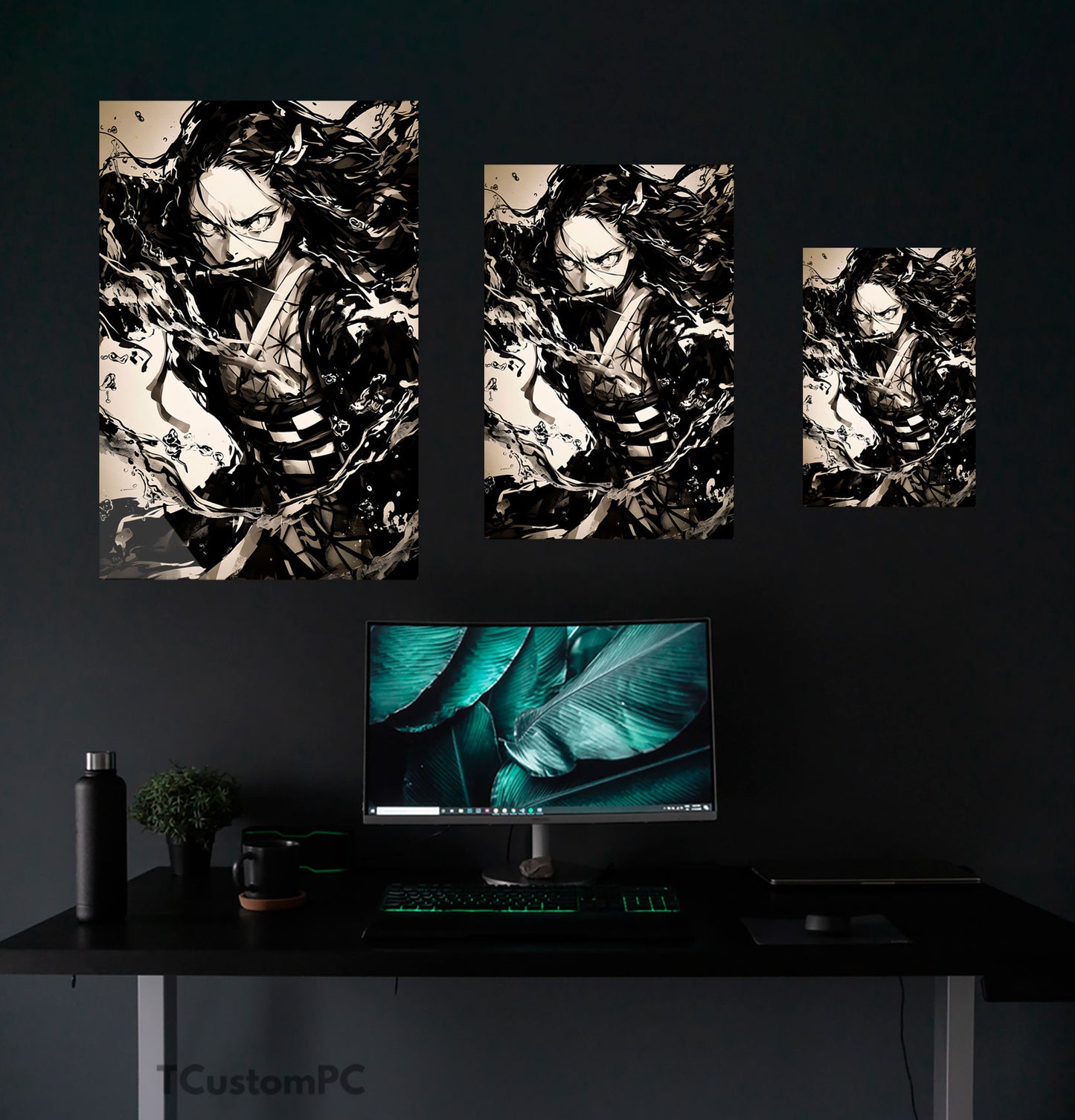 Wall Art Nezuko KNY Black Paint