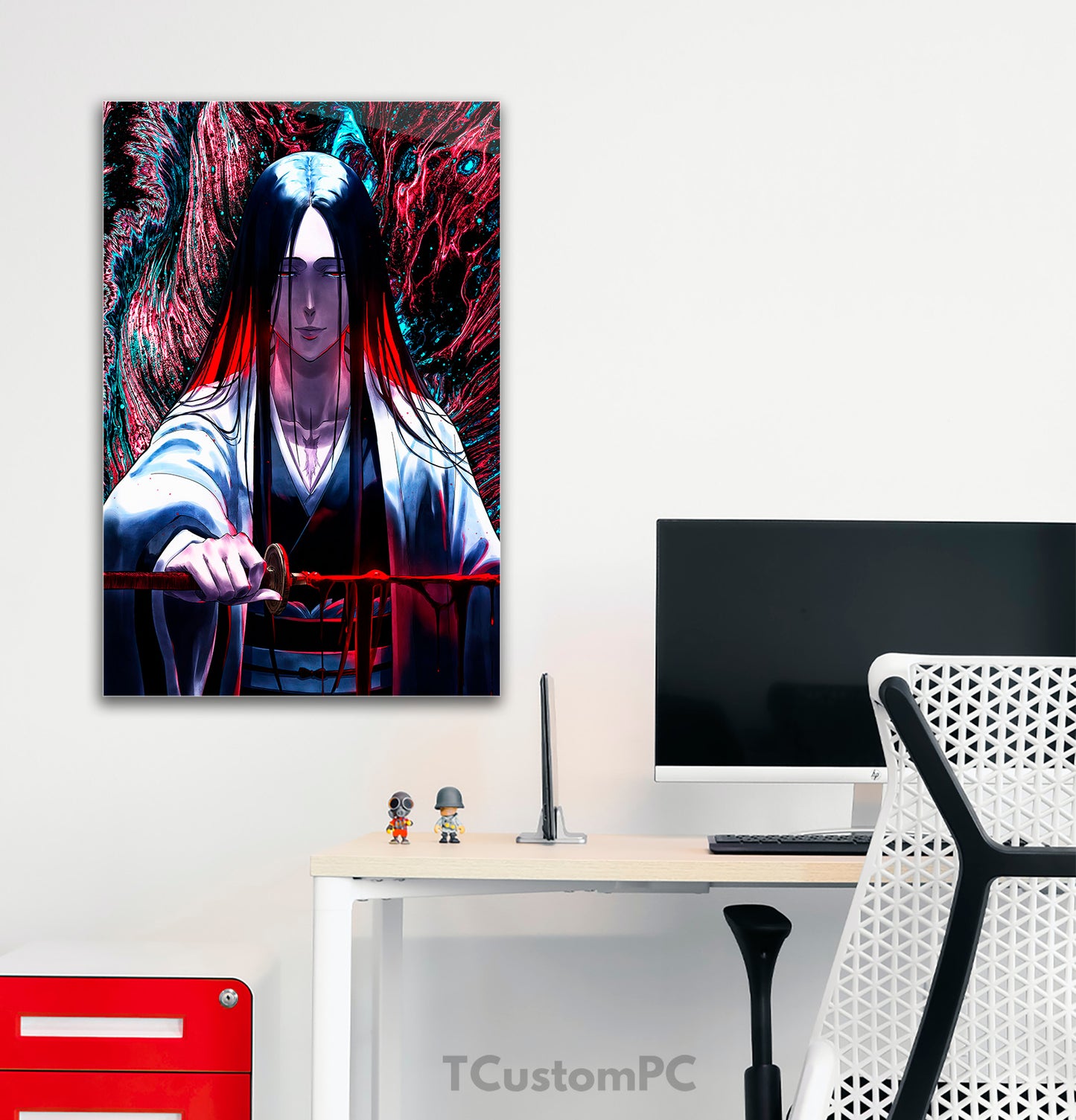 Pintura do velho guerreiro de sangue Retsu Unohana