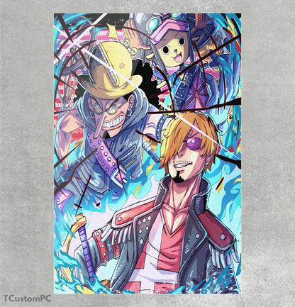 Pintura de One Piece Usopp, Sanji e Chopper