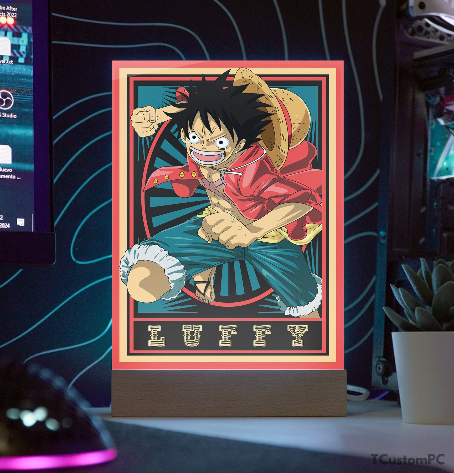 TC-Lamp Anime de uma peça - Luffy