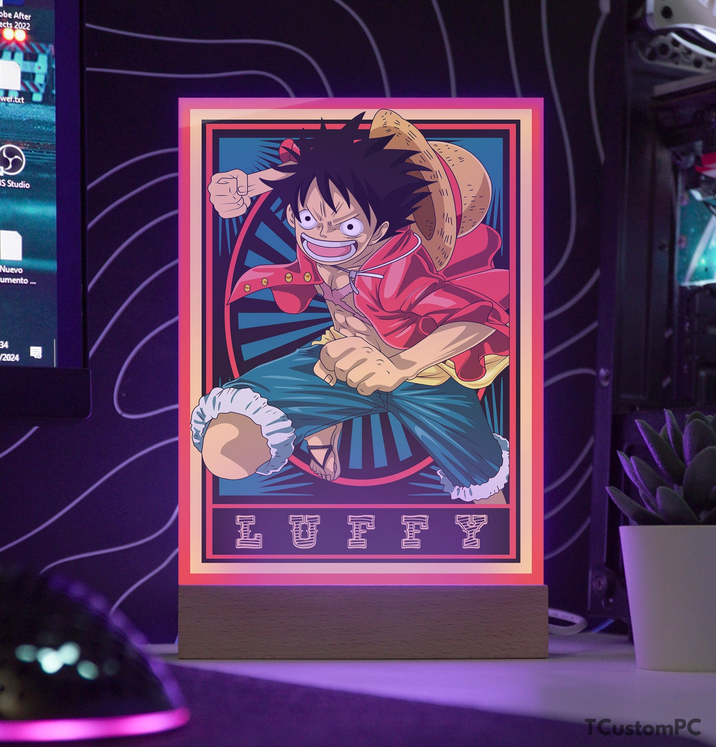 TC-Lamp Anime de uma peça - Luffy