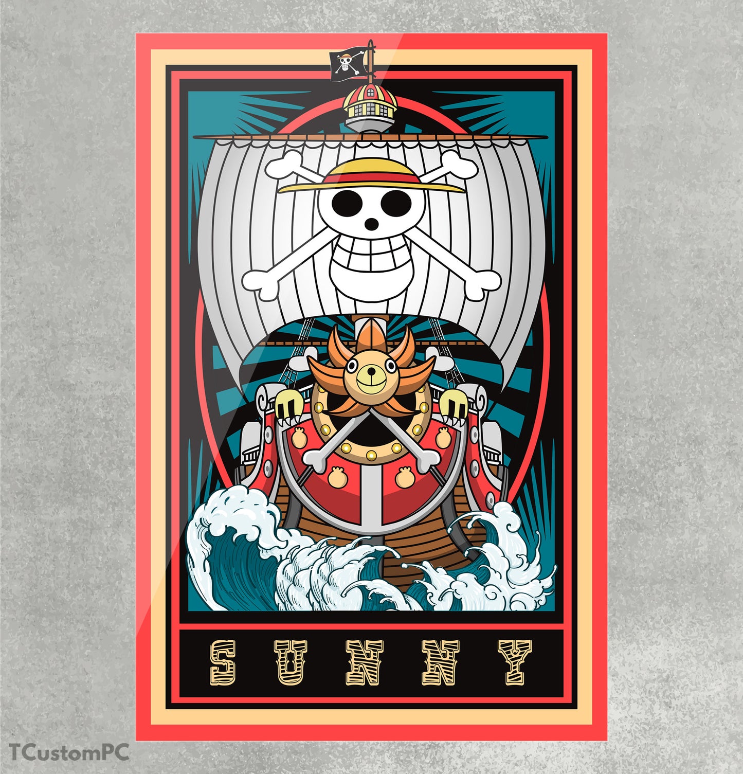 One piece anime painting - Thousand sunny Ship