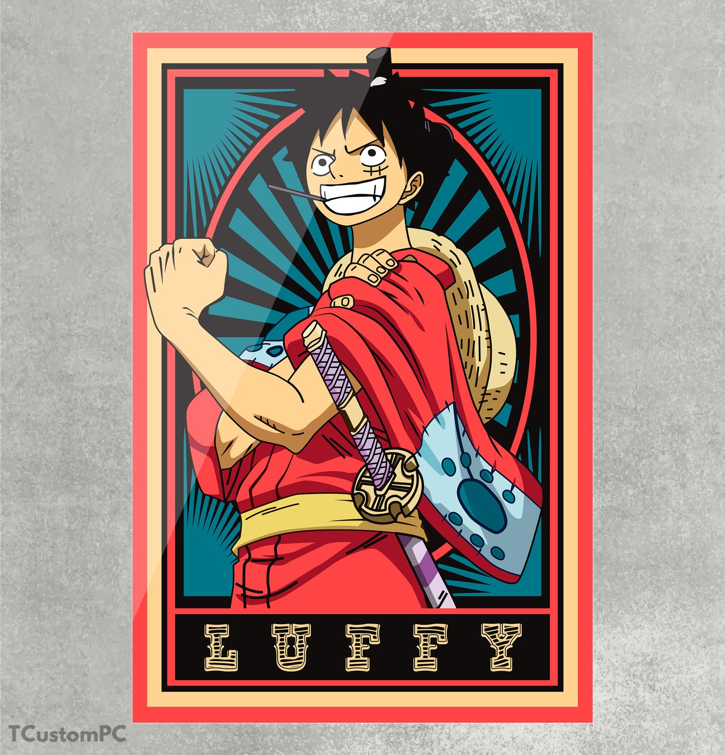 Pintura de anime de uma peça - macaco d luffy 2