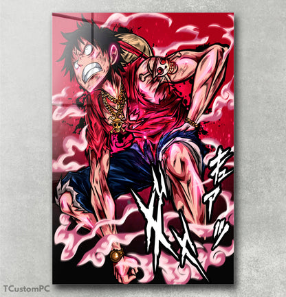 Pintura de uma peça, luffy "Rei dos Piratas".