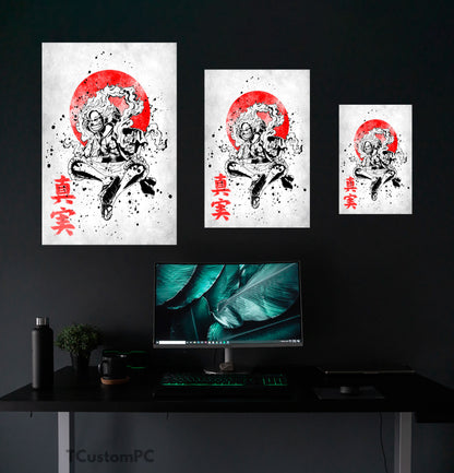 Oni Luffy G5 red sun painting