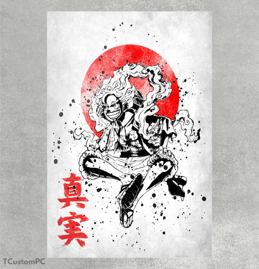 Oni Luffy G5 red sun painting