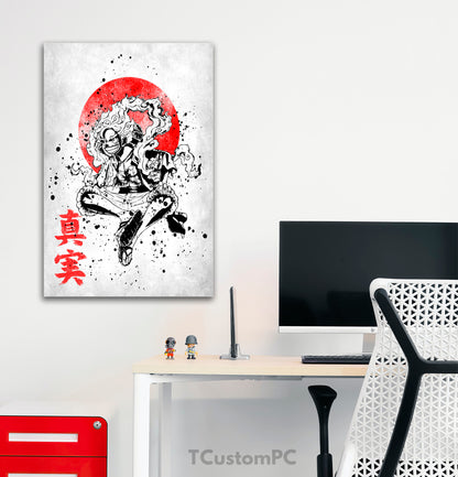 Oni Luffy G5 red sun painting