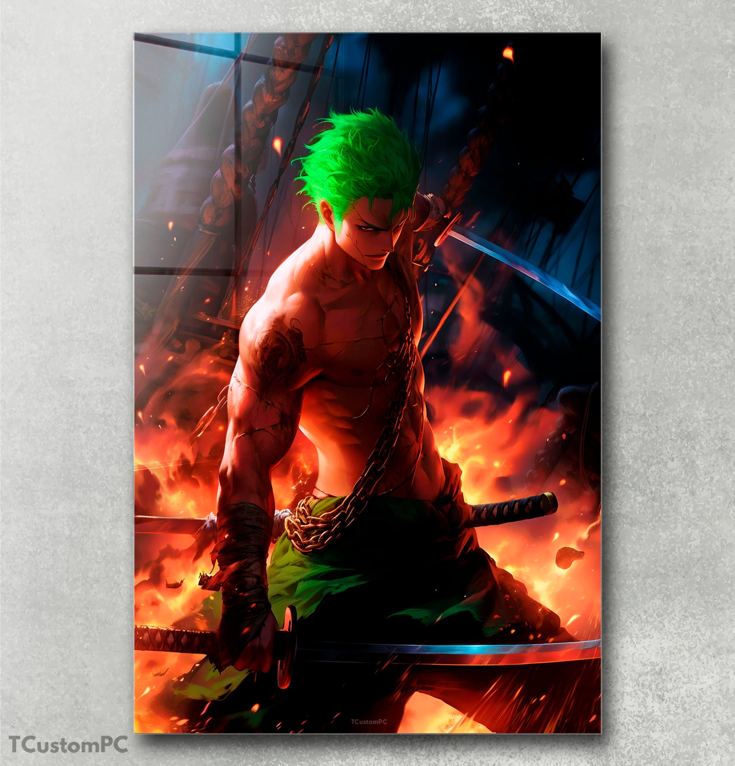 Pintura do caçador de piratas Zoro