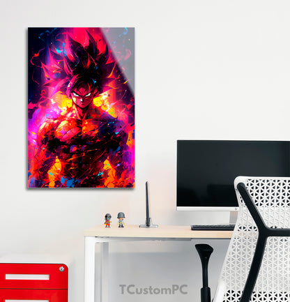 Pintura de Goku explosão vermelha