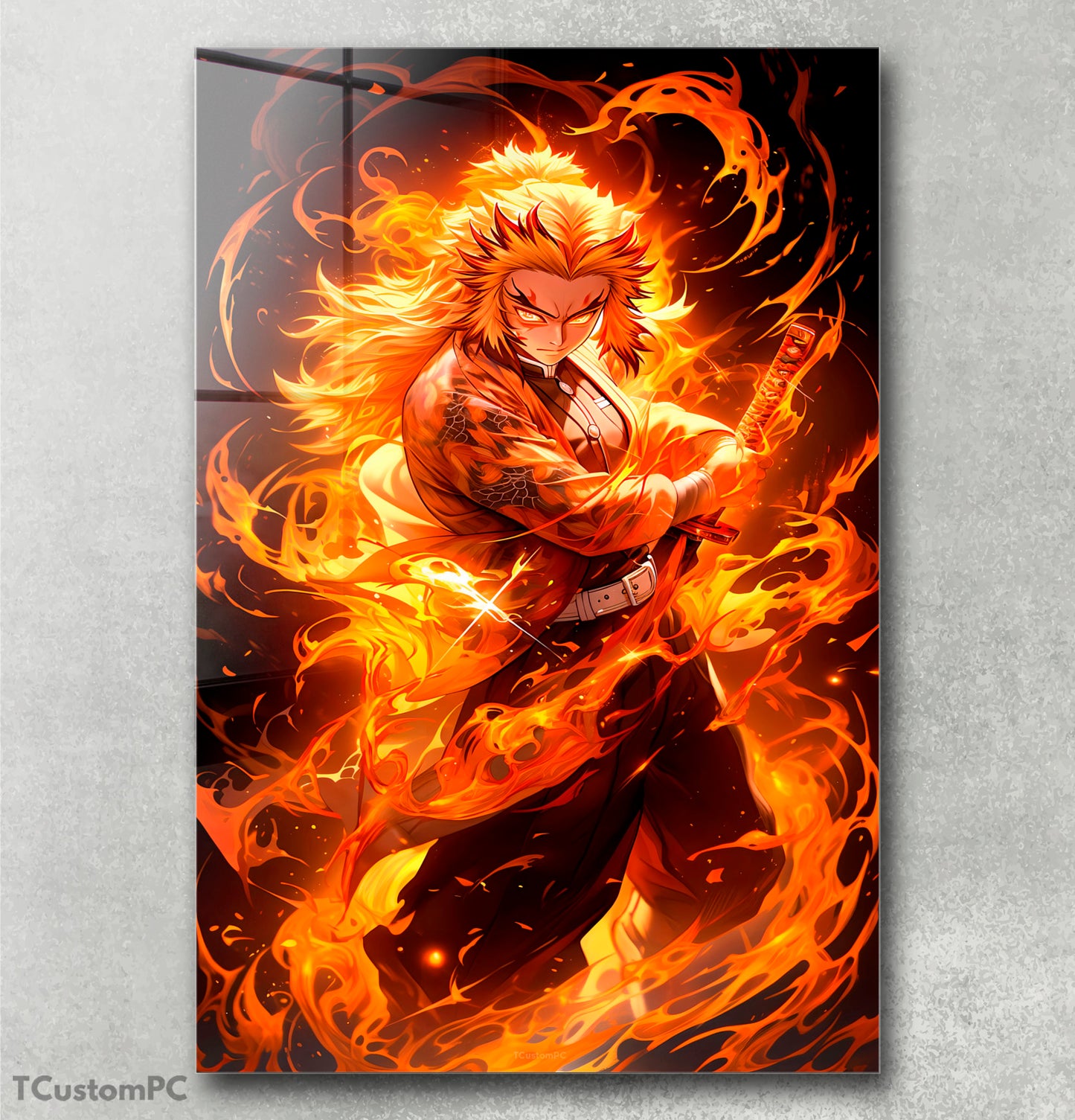 Pintura da aura do Fogo Rengoku