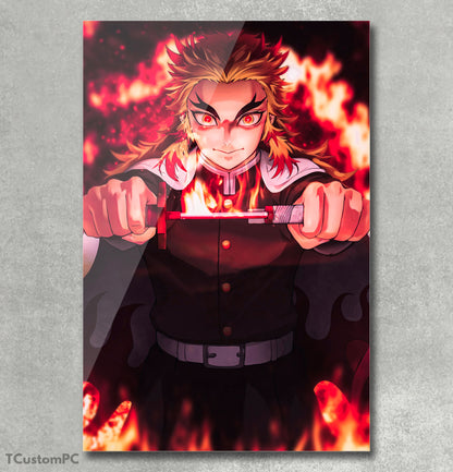 Rengokuu Flames Kimetsu no Yaiba painting