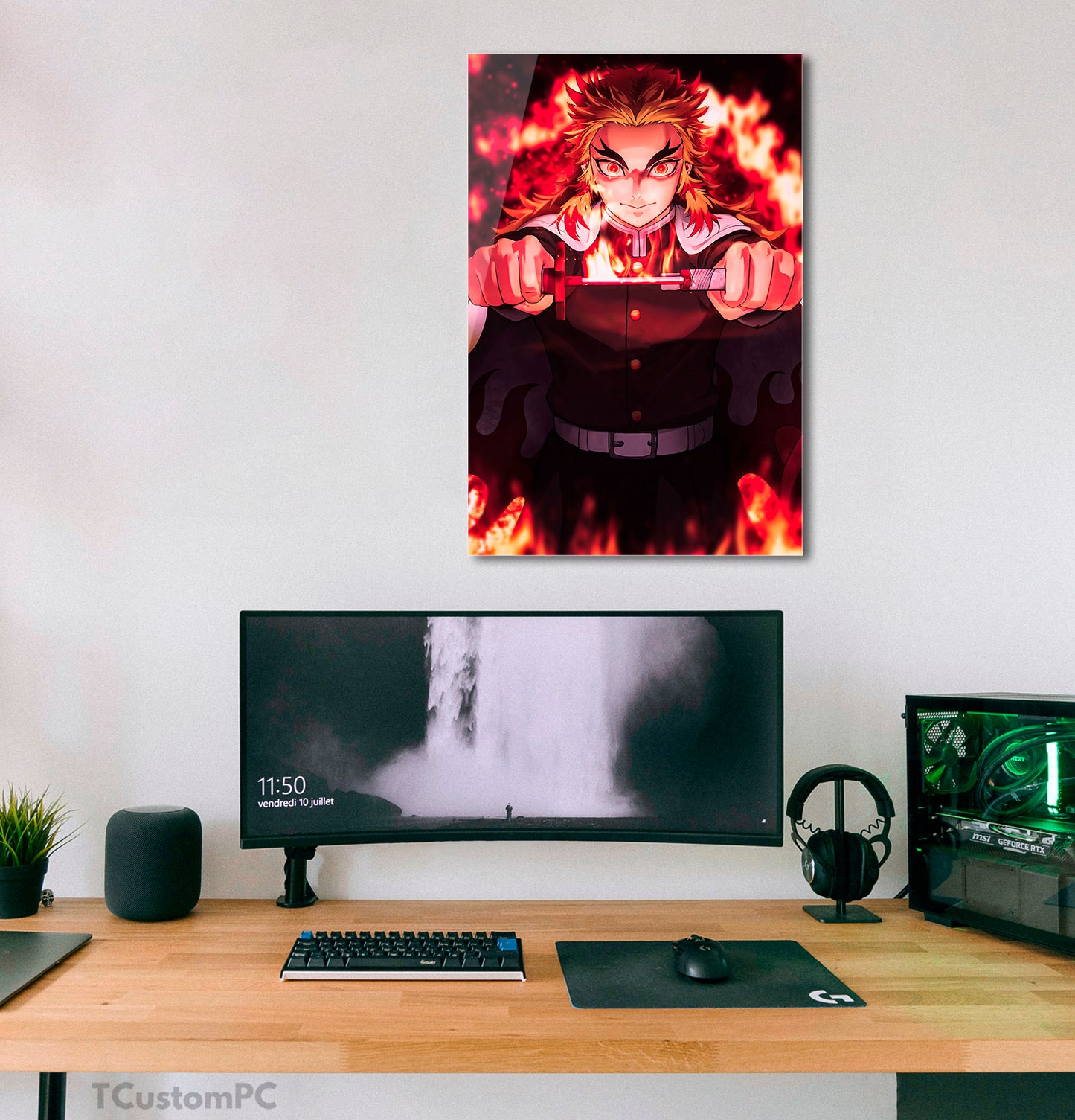 Wall Art Rengokuu Flames Boku No Hero