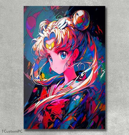 Pintura colorida de Sailor Moon