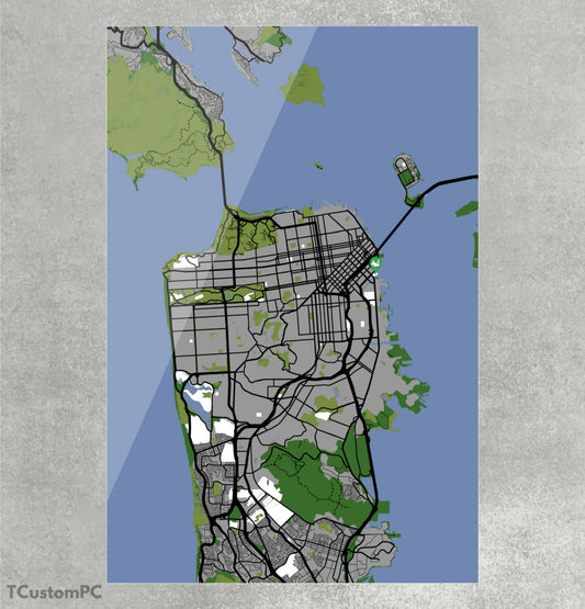 Cuadro San Francisco Map300