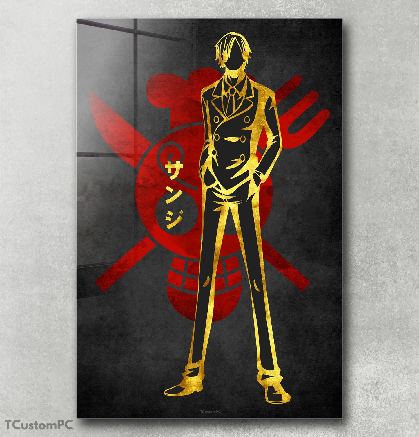 Pintura Sanji Vermelho Dourado