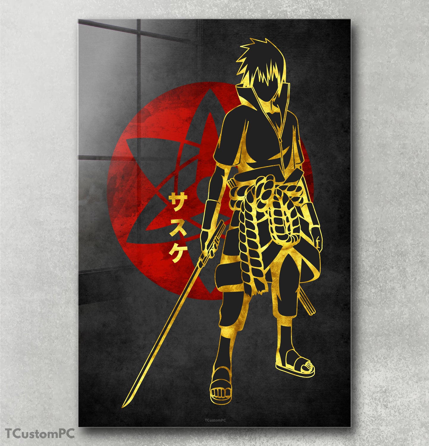 Sasuke Red Golden painting