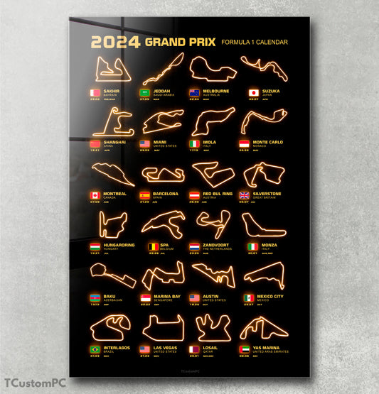 Cuadro Season Calendar 2024 F1 Circuit