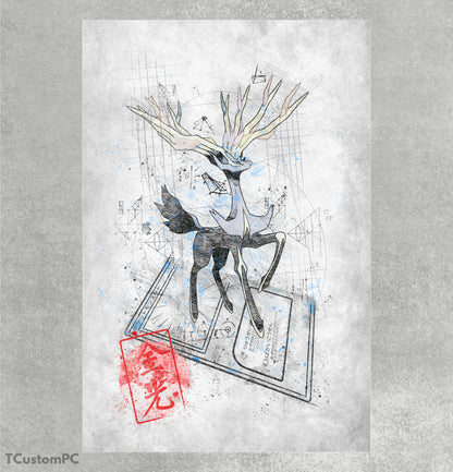 Sketch Card 15 Xerneas painting