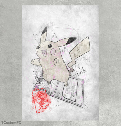 Cartão de desenho 24 Pintura Pikachu