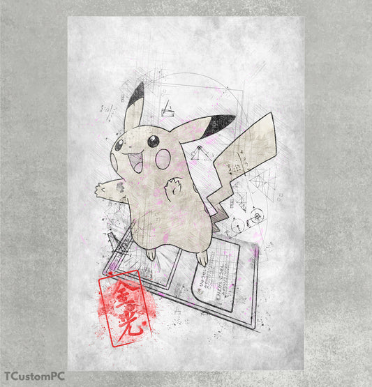 Cuadro Sketch Card 24 Pikachu