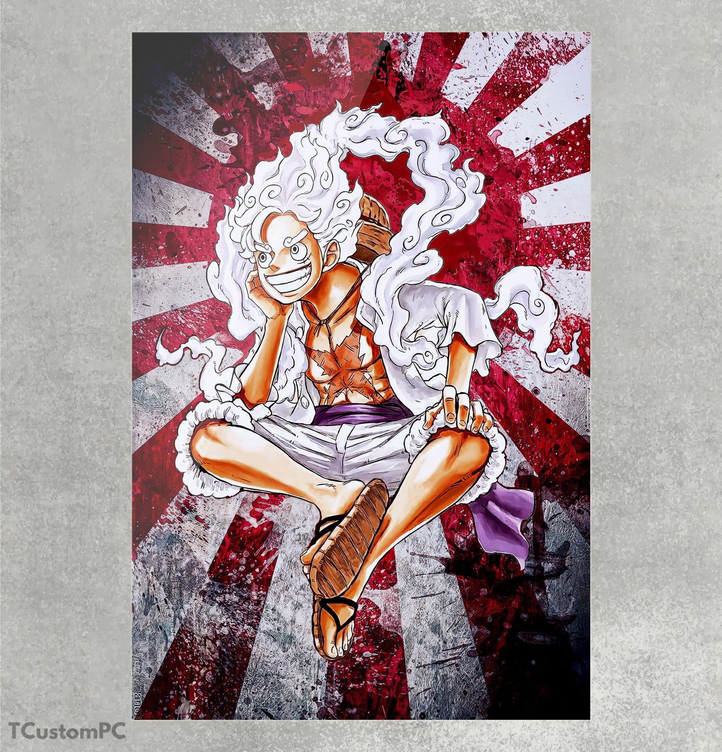 Luffy G5 Smile Warrior RED SUN painting