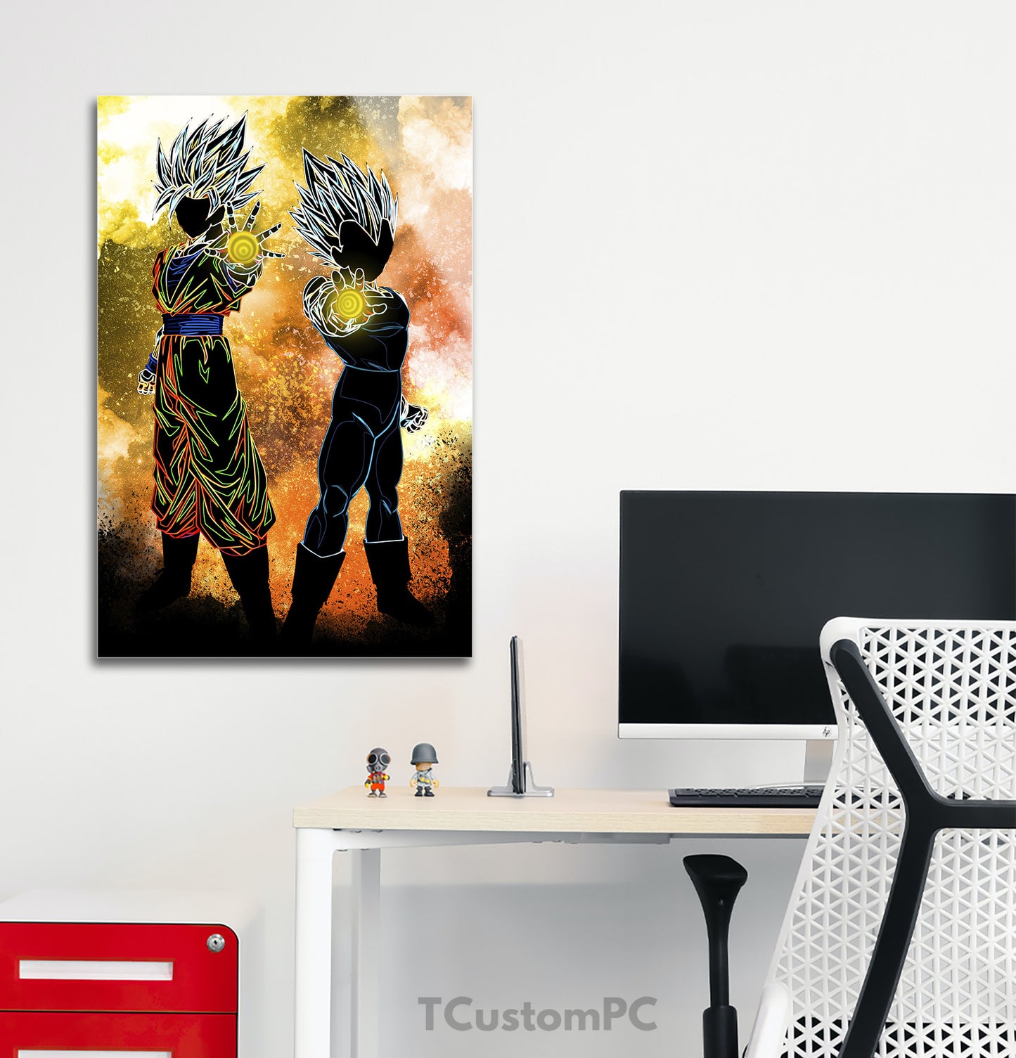 Pintura da alma de Goku e Vegeta