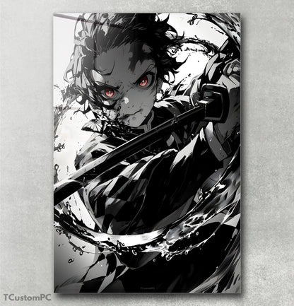 Wall Art Tanjiro 1 Black Paint Style