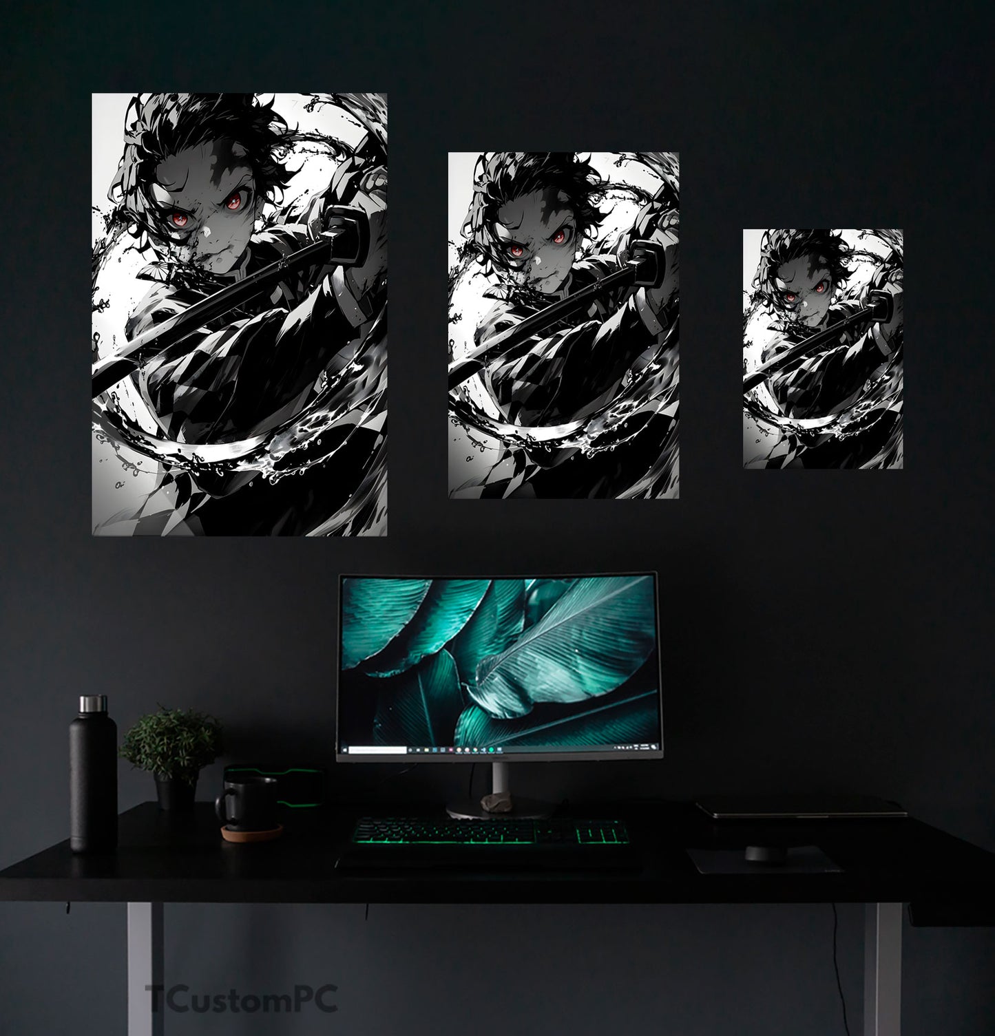 Wall Art Tanjiro 1 Black Paint Style