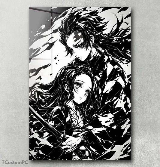 Wall Art Tanjiro Nezuko 2 Black Paint