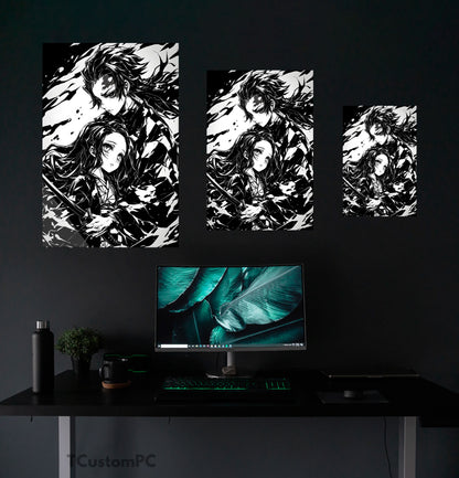 Wall Art Tanjiro Nezuko 2 Black Paint