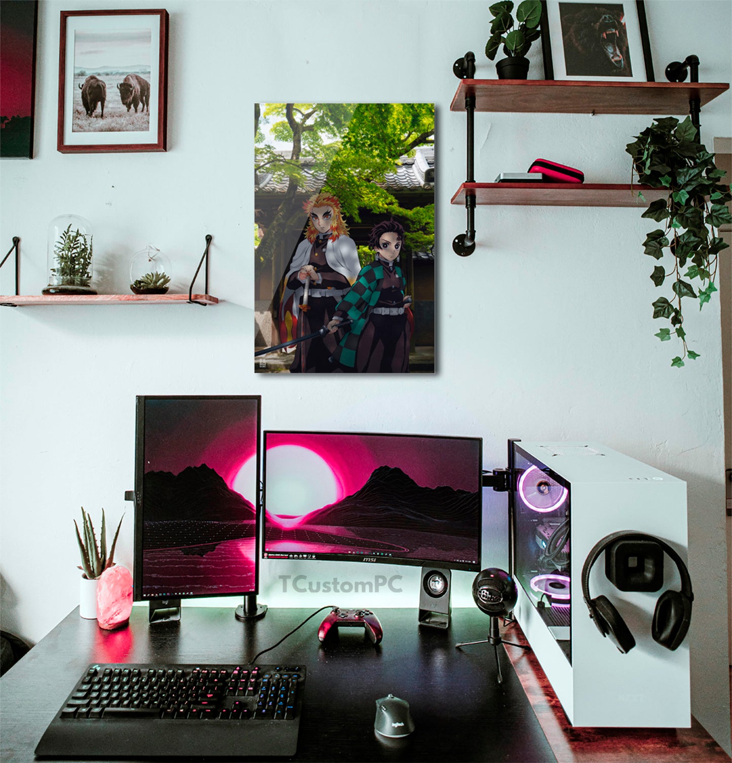 Tanjiro and rengoku painting