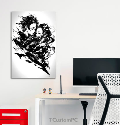 Wall Art Tanjiro x Nezuko Black Paint