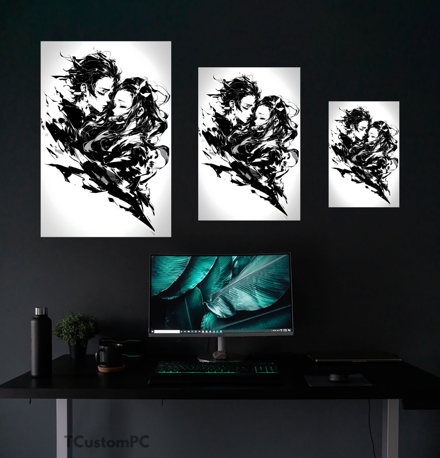 Wall Art Tanjiro x Nezuko Black Paint