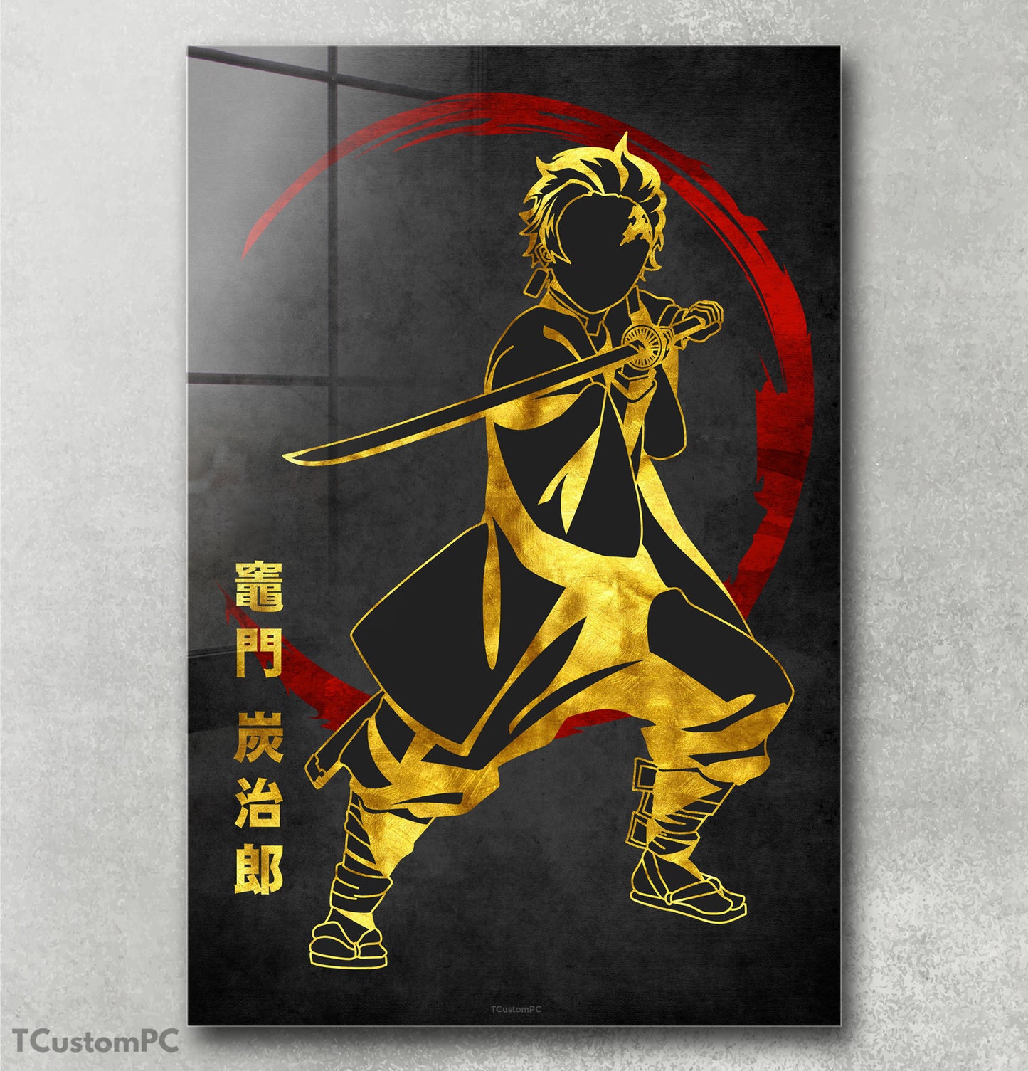 Pintura Tanjiro Vermelho Dourado