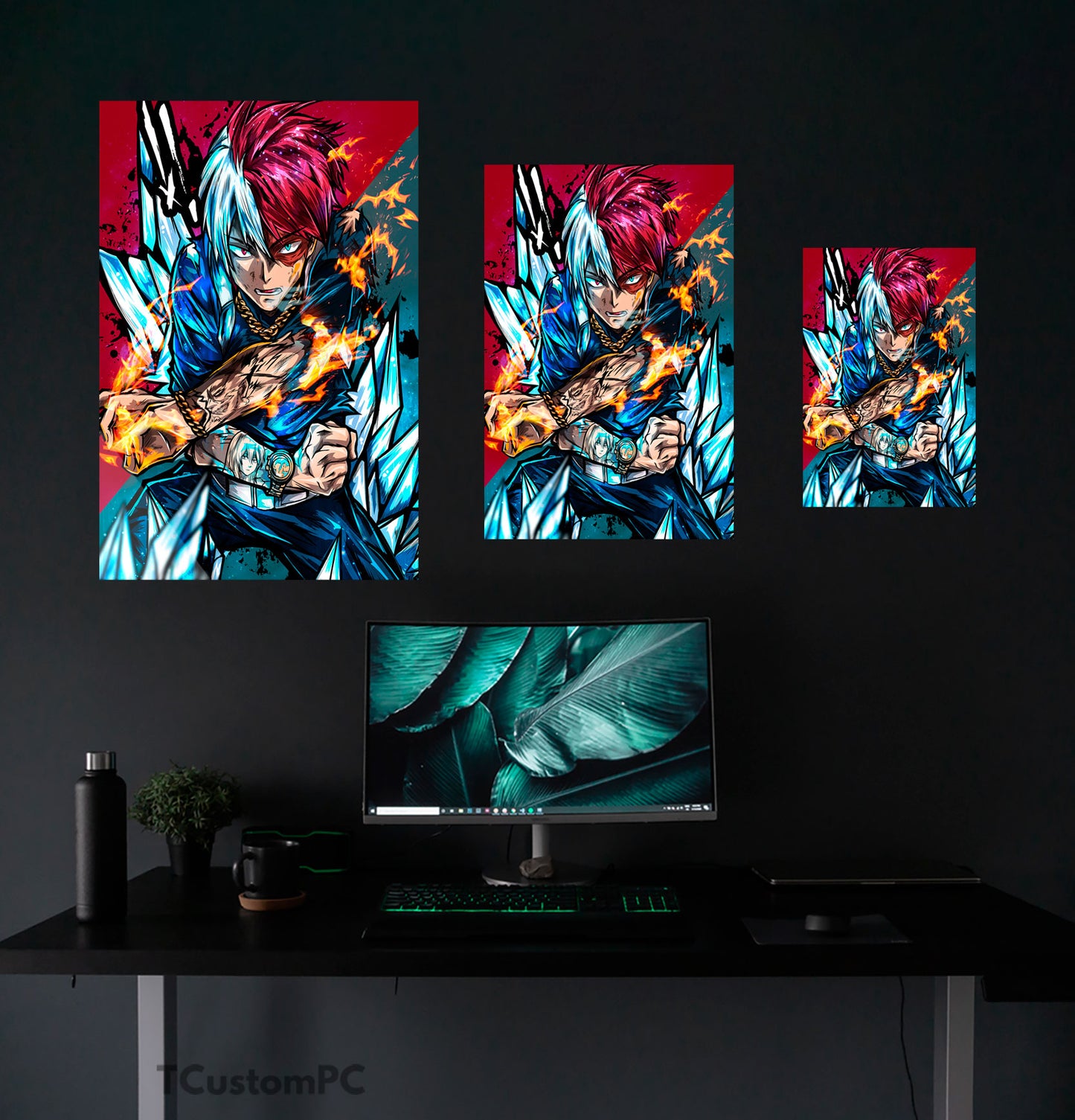 Wall Art Todoroki Fire and Ice - My Hero Academy