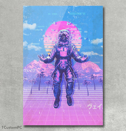 Pintura de astronauta Vaporwave 1