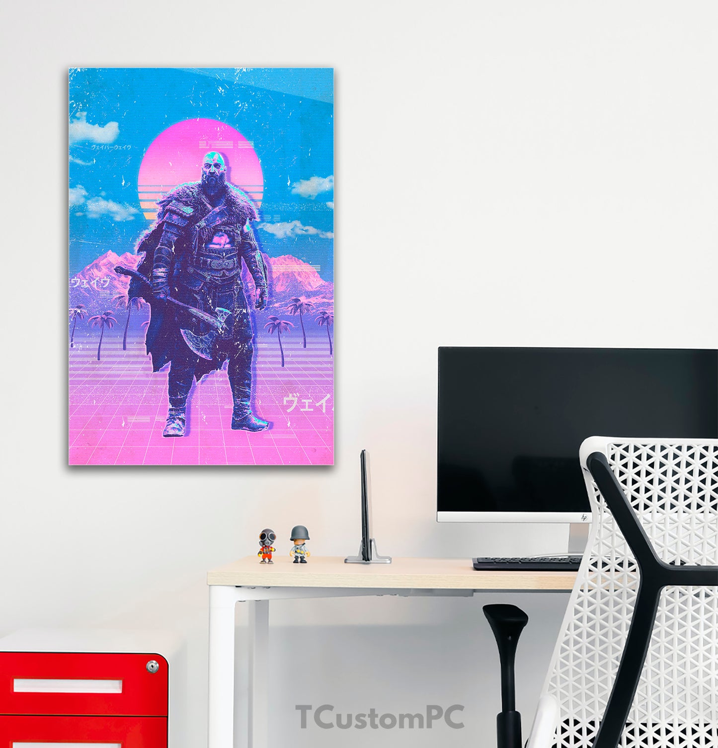 Pintura Vaporwave 3 Kratos