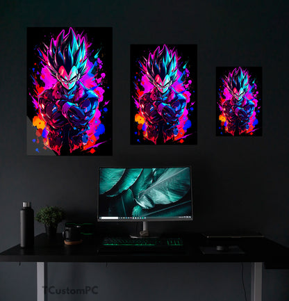 Vegeta Black Colorful Painting