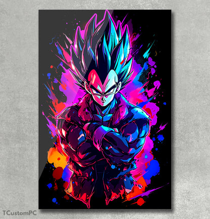 Vegeta Black Colorful Painting