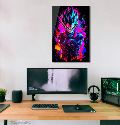 Wall Art Vegeta Black Colorful