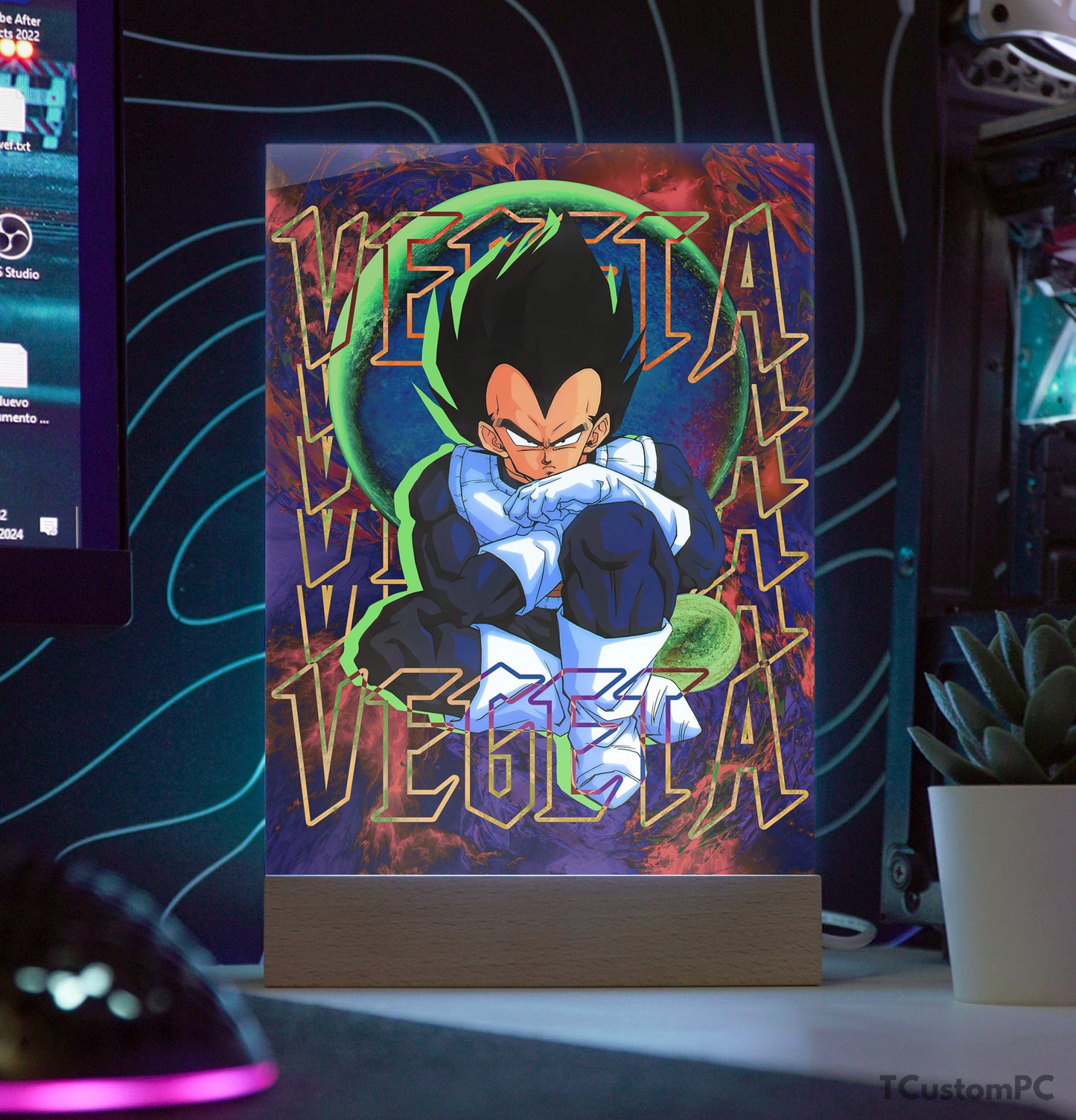 TC-Lamp Vegeta sentado obra de arte clássica