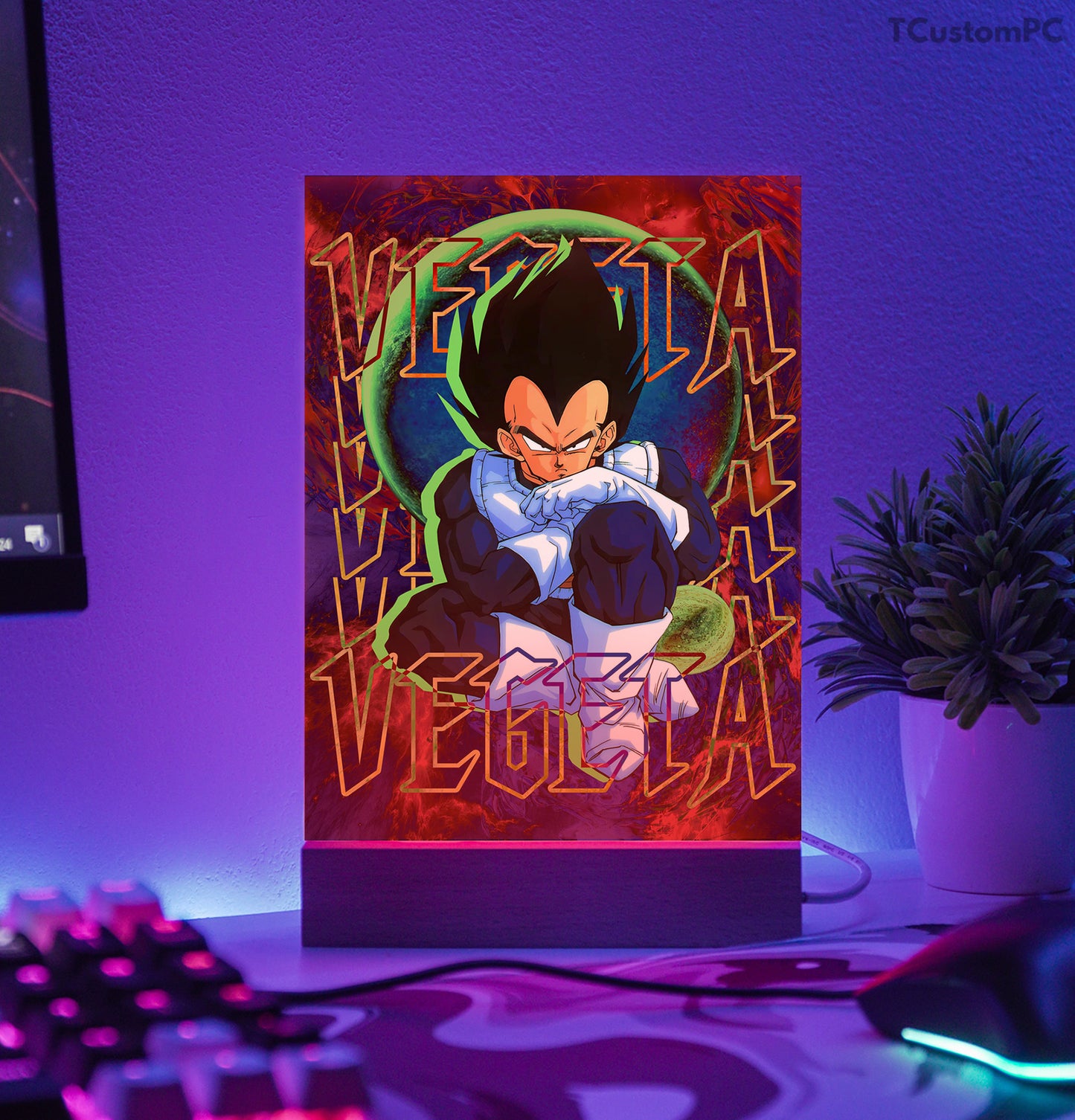 TC-Lamp Vegeta sentado com arte clássica