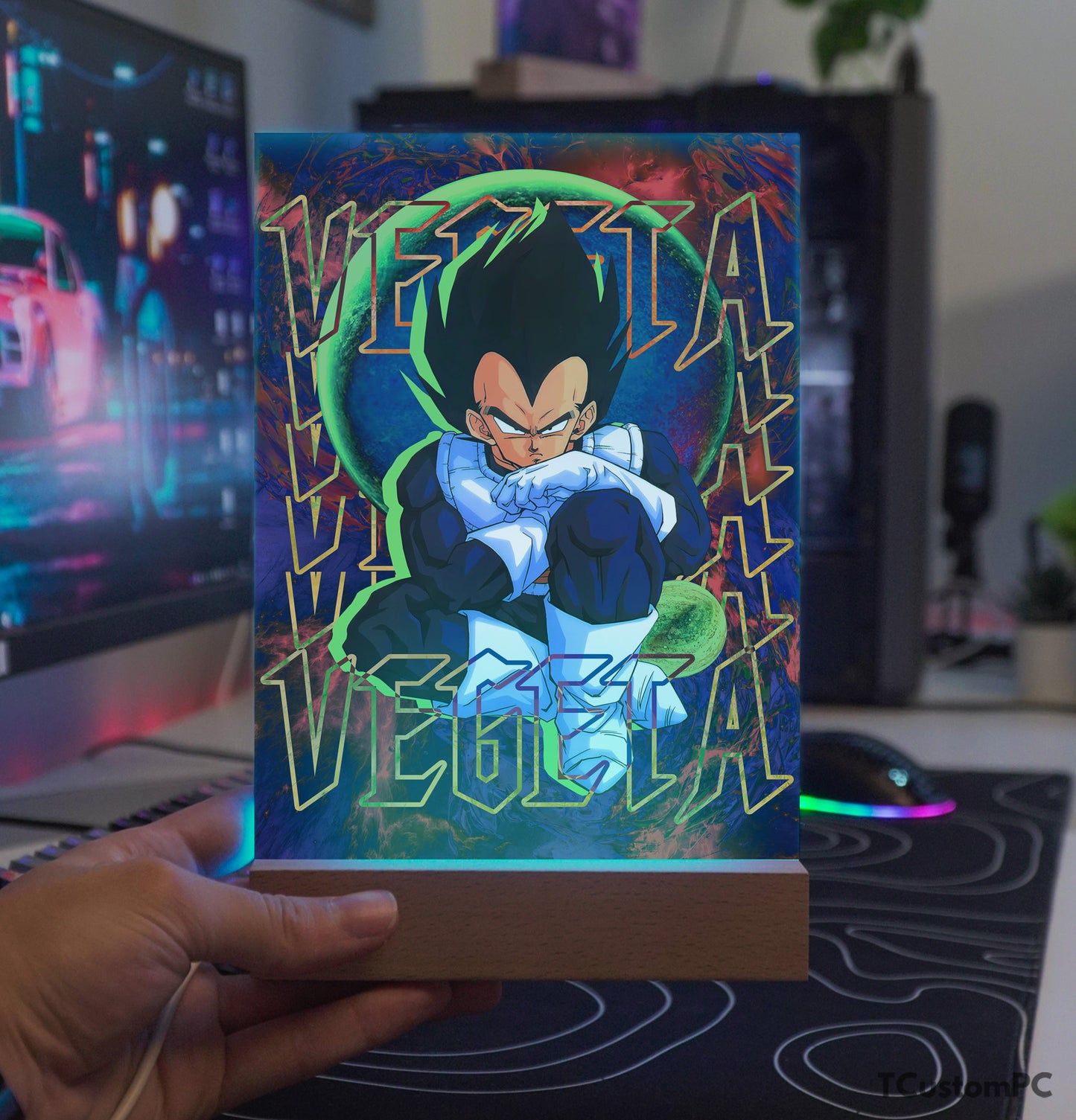 TC-Lamp Vegeta sentado com arte clássica