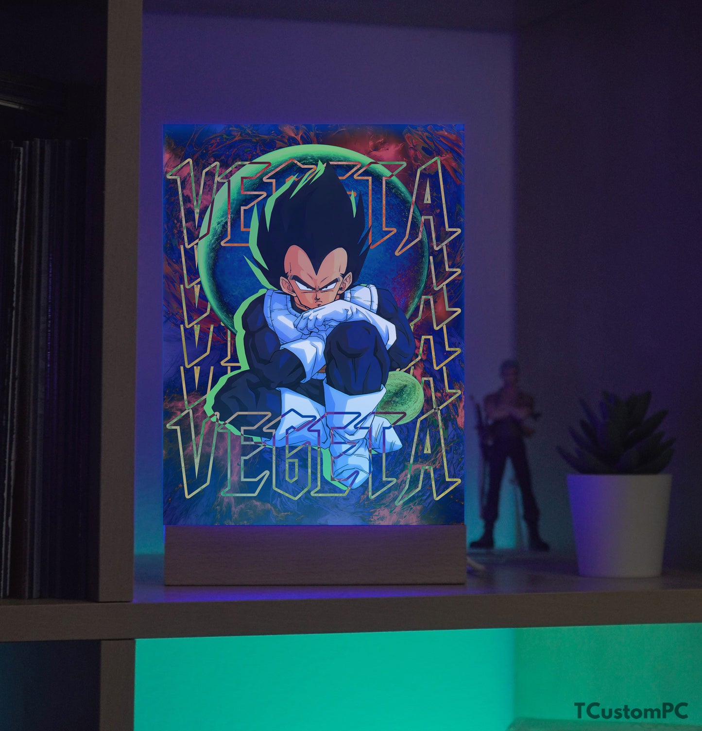 TC-Lamp Vegeta sentado com arte clássica