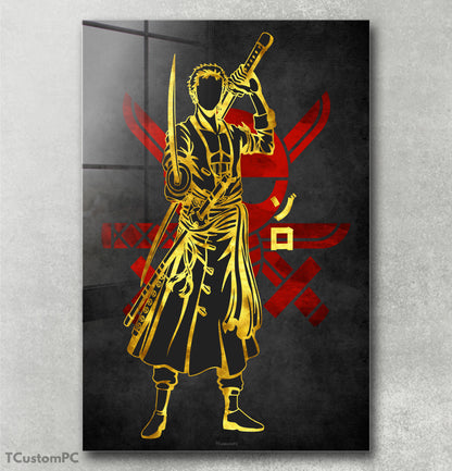 Pintura Zoro Vermelho Dourado